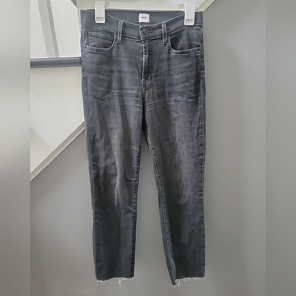 EDWIN Bree Raw HEM STRAIGHT JEANS FADED BLACK Size 27 ORGANIC COTTON USA - Picture 2 of 6